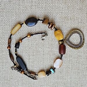Silpada Bead, Two Tone Metal, and Sterling Silvet Necklace